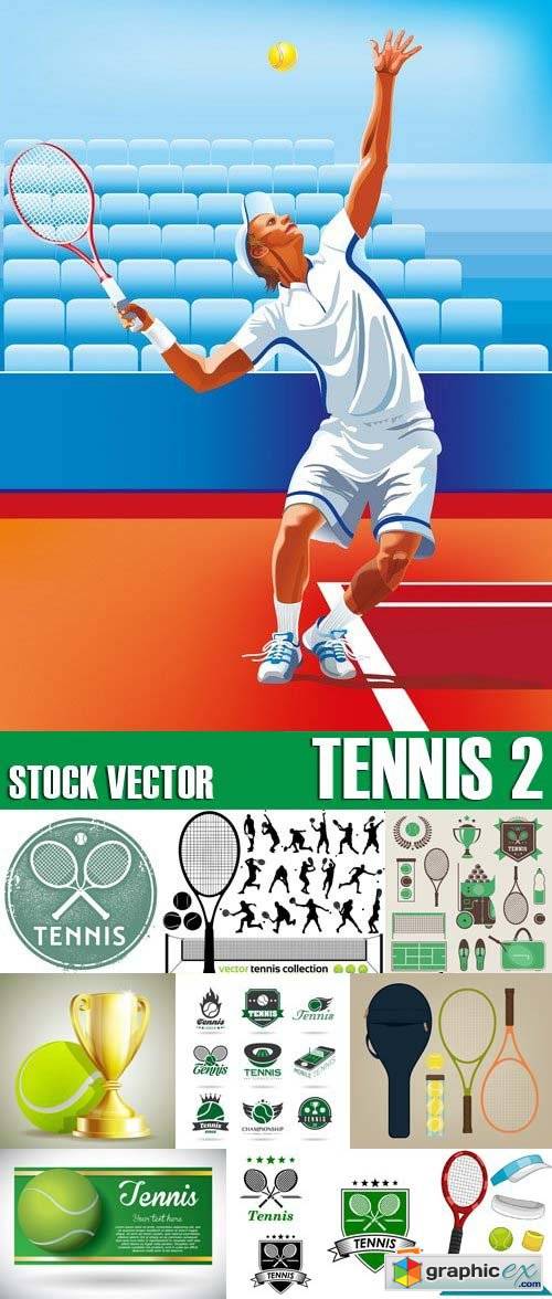 Stock Vectors - Tennis 2, 25xEPS