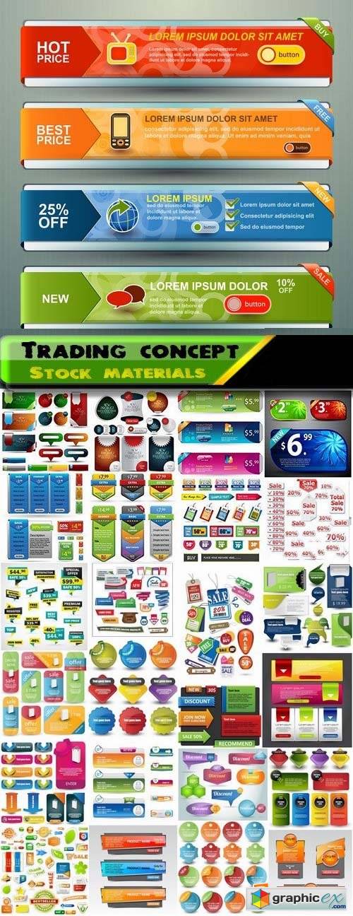 Abstract sell banners trading concept 25xEPS