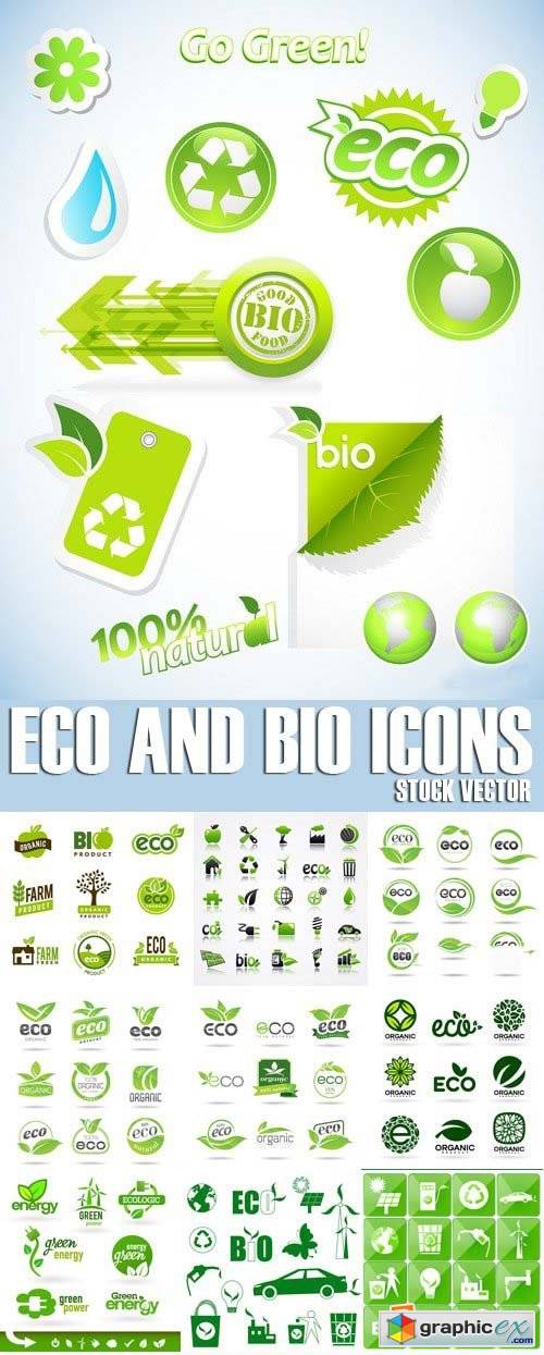 Stock Vectors - Eco and Bio Icon, 25xEPS