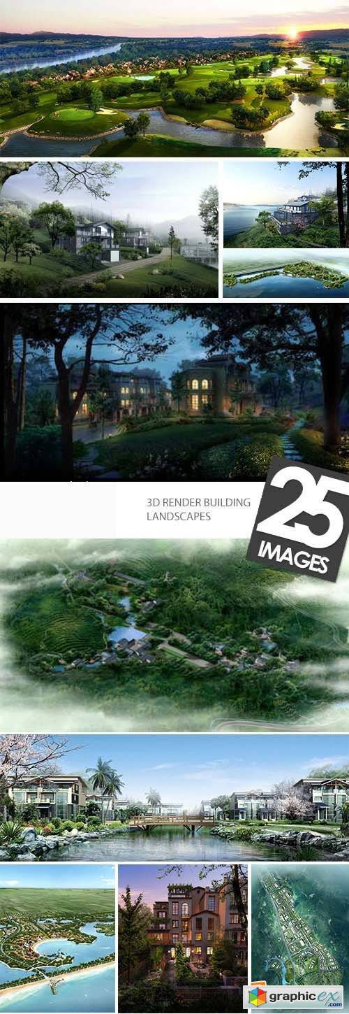 3D Render Building Landscapes 25xJPG