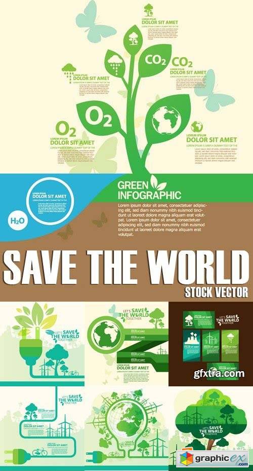 Stock Vectors - Save the world, 25xEPS