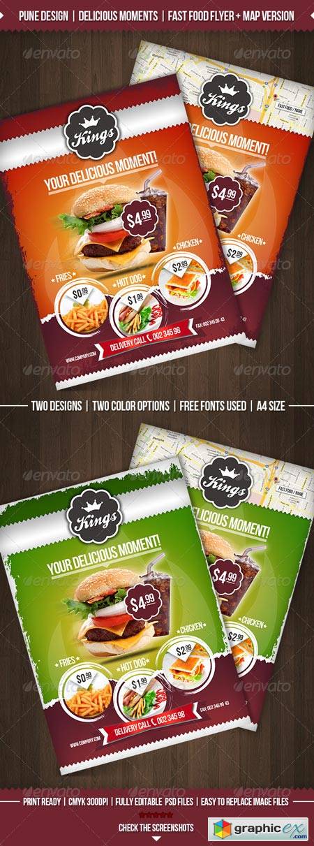 Delicious Moments Fast Food Flyer Template 2348586