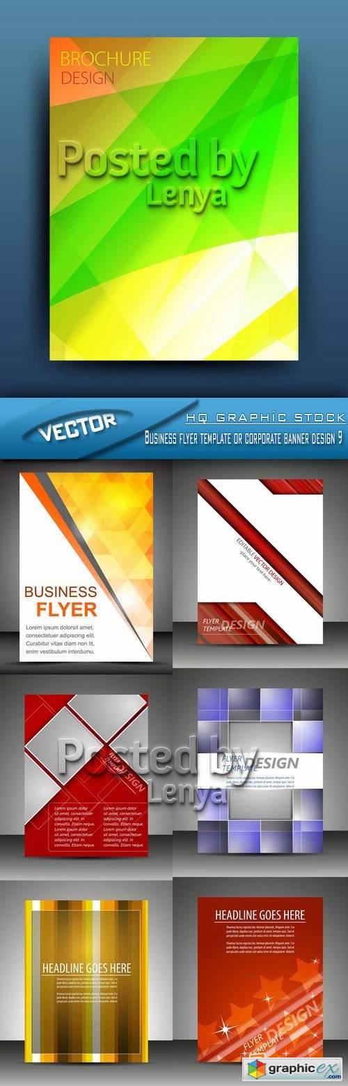 Stock Vector - Business flyer template or corporate banner design 9