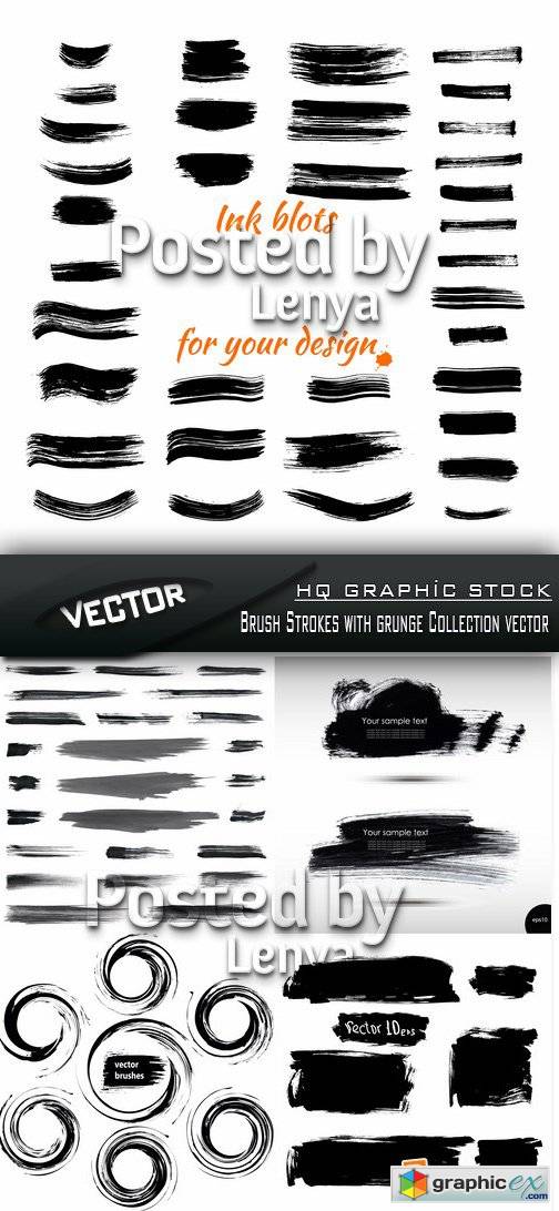 Stock Vector - Brush Strokes with grunge Collection vector