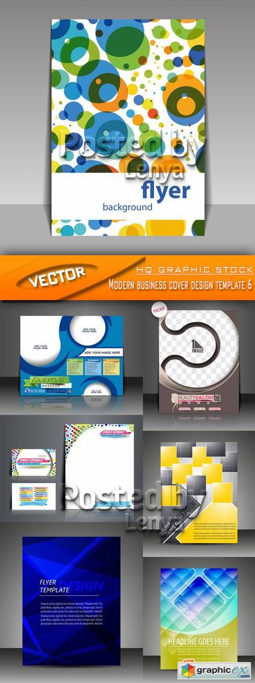 Stock Vector - Modern business cover design template 6