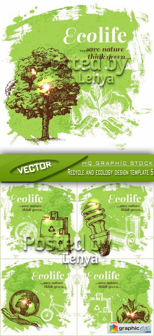 Stock Vector - Recycle and ecology design template 5