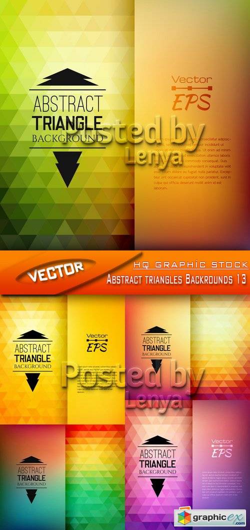 Stock Vector - Abstract triangles Backrounds 13