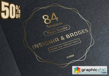84 Vintage Insignia Badges Bundle 29152