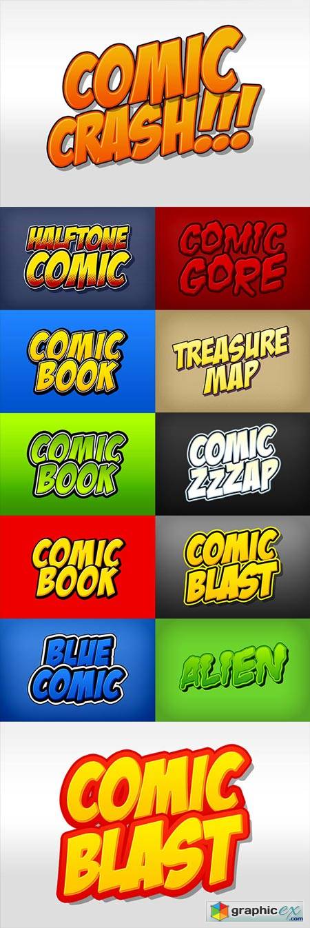 Comic Book and Cartoon Photoshop Styles Pack 8888373
