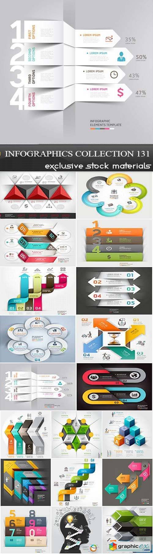 Collection of Infographics Vol.131, 25xEPS