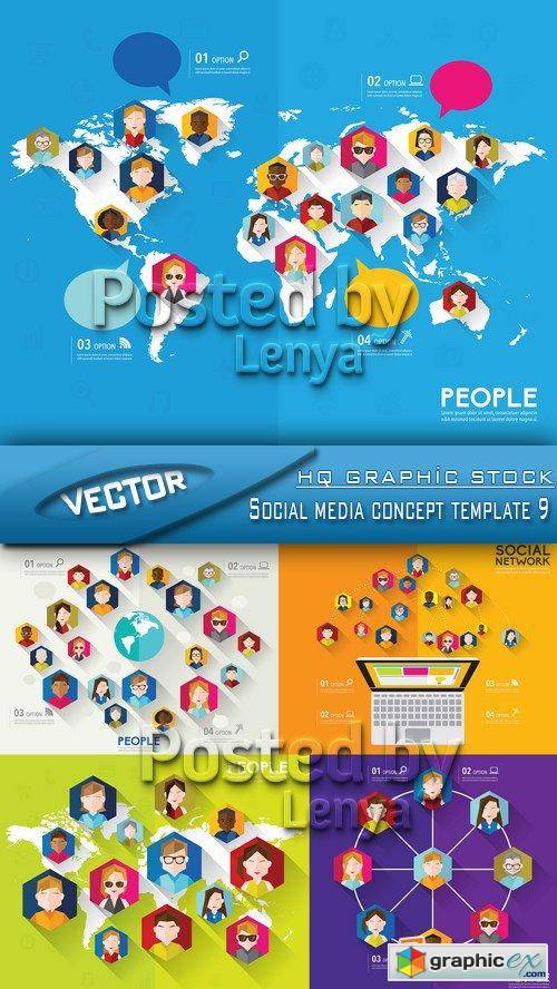 Stock Vector - Social media concept template 9