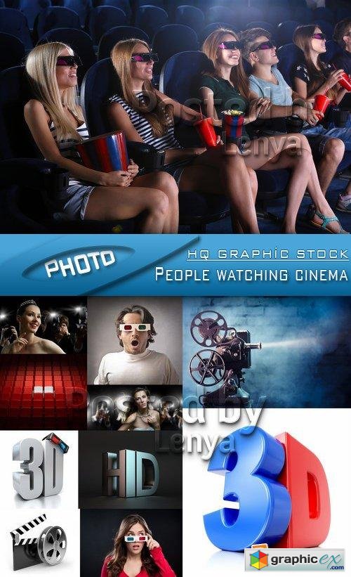Stock Photo - People watching cinema