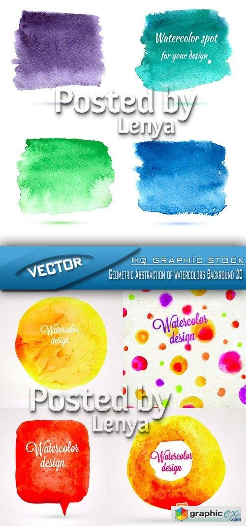 Stock Vector - Geometric Abstraction of watercolors Backround 20