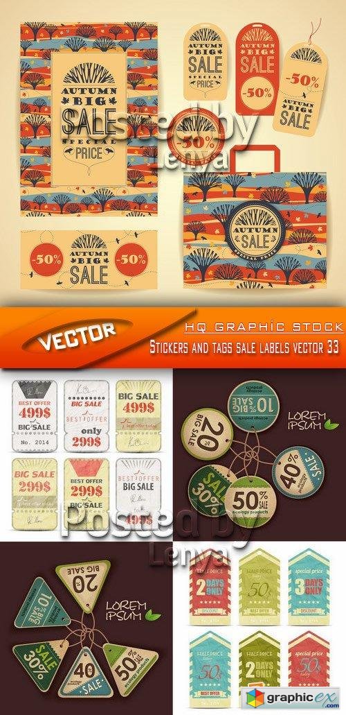 Stock Vector - Stickers and tags sale labels vector 33