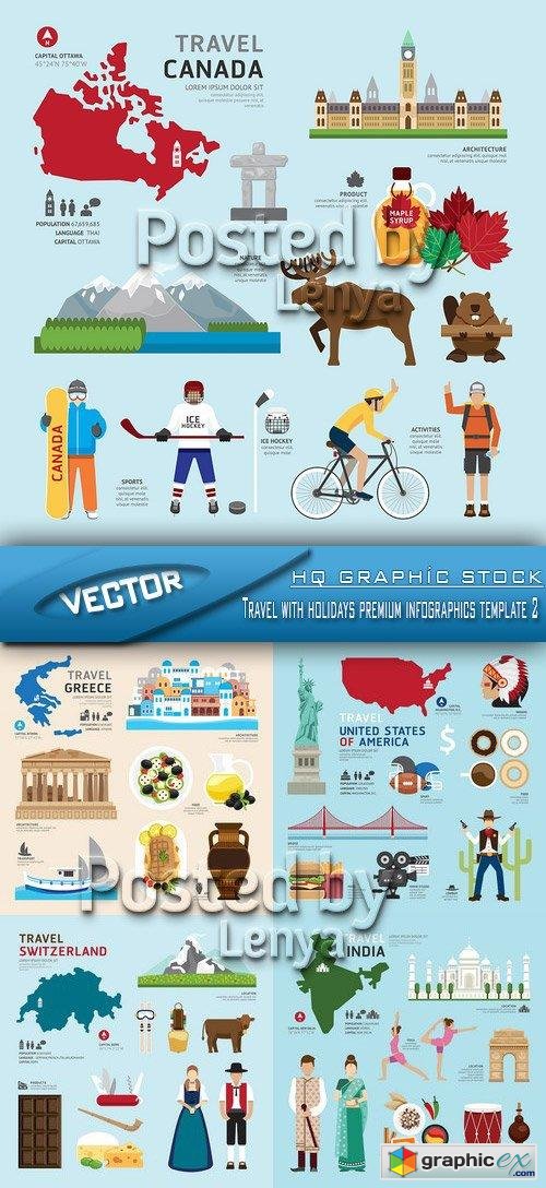Stock Vector - Travel with holidays premium infographics template 2