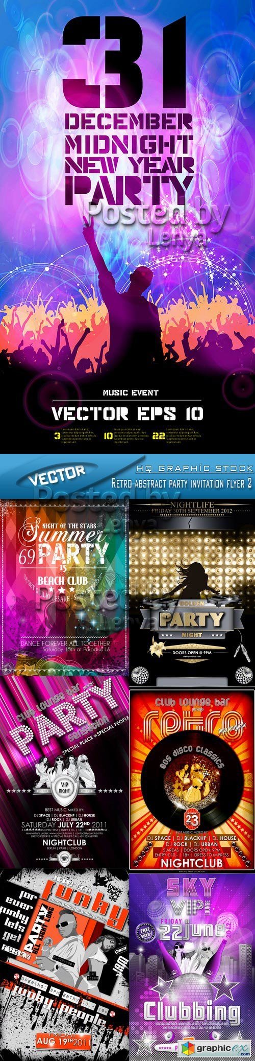 Stock Vector - Retro abstract party invitation flyer 2