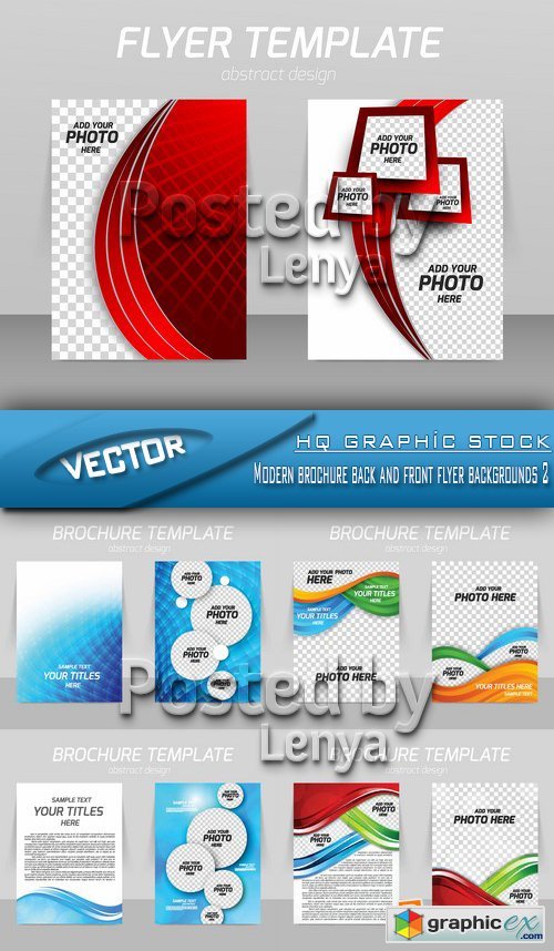 Stock Vector - Modern brochure back and front flyer backgrounds 2