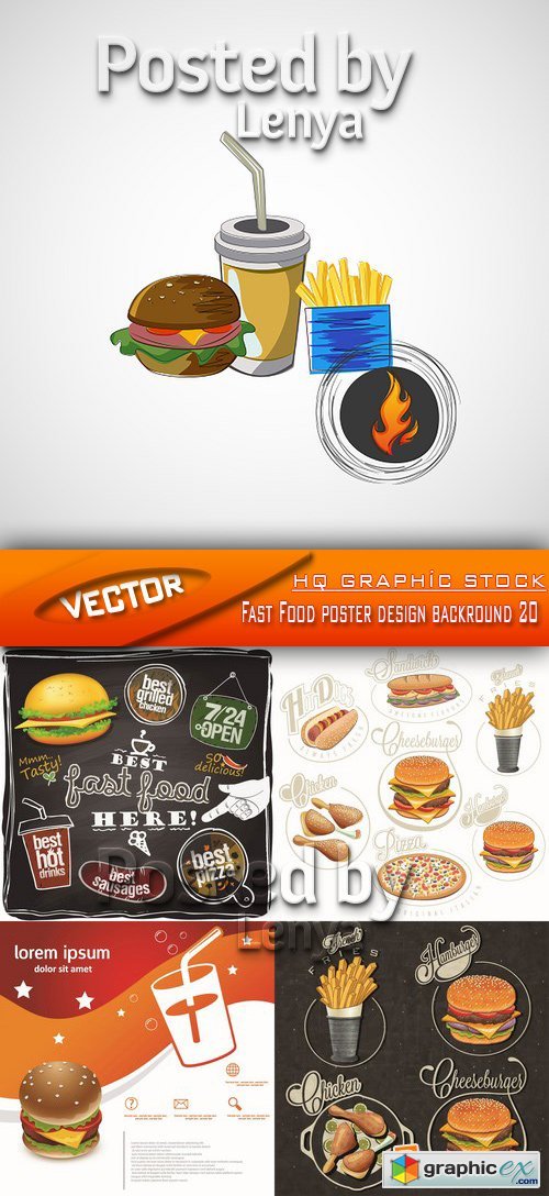 Stock Vector - Fast Food poster design backround 20