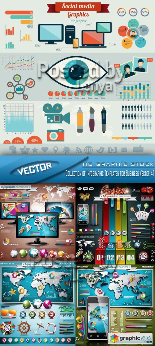 Stock Vector - Collection of Infographic Templates for Business Vector 41