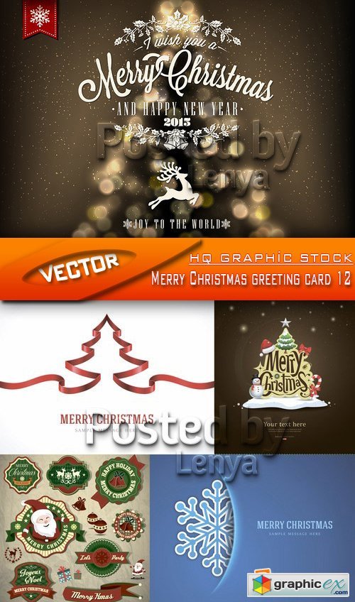 Stock Vector - Merry Christmas greeting card 12