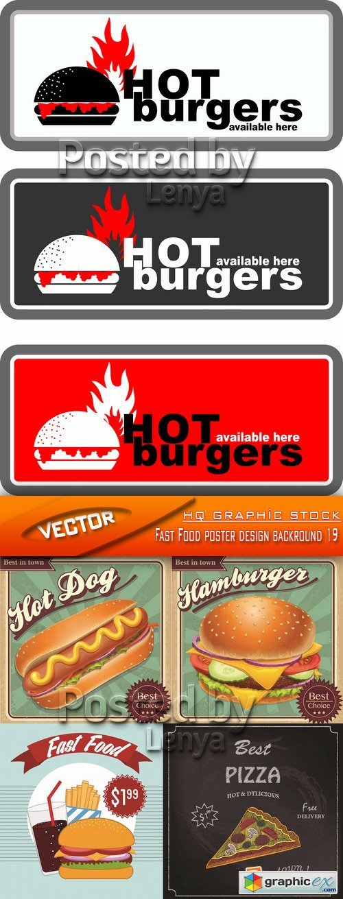 Stock Vector - Fast Food poster design backround 19