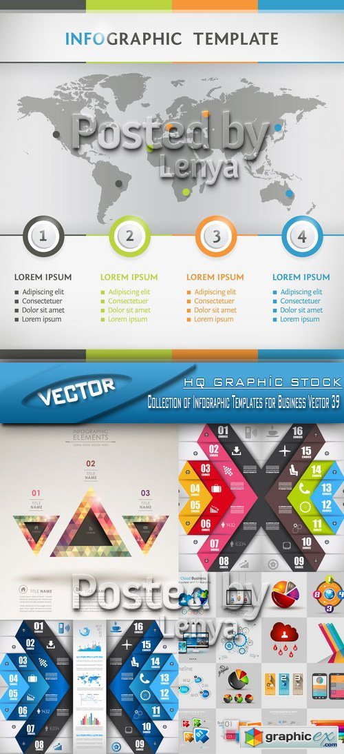 Stock Vector - Collection of Infographic Templates for Business Vector 39