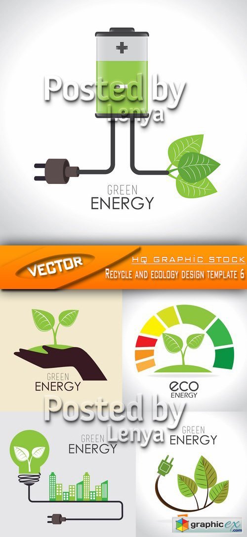 Stock Vector - Recycle and ecology design template 6
