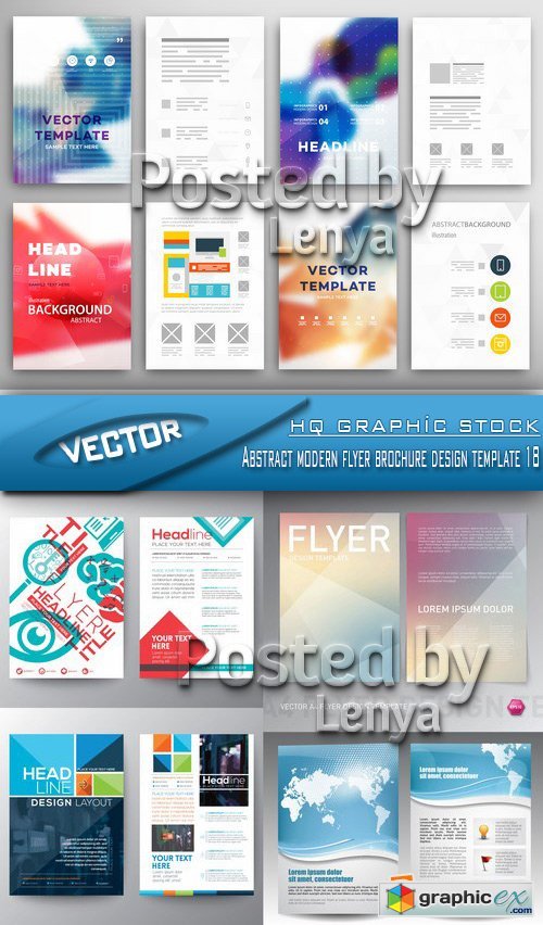 Stock Vector - Abstract modern flyer brochure design template 18