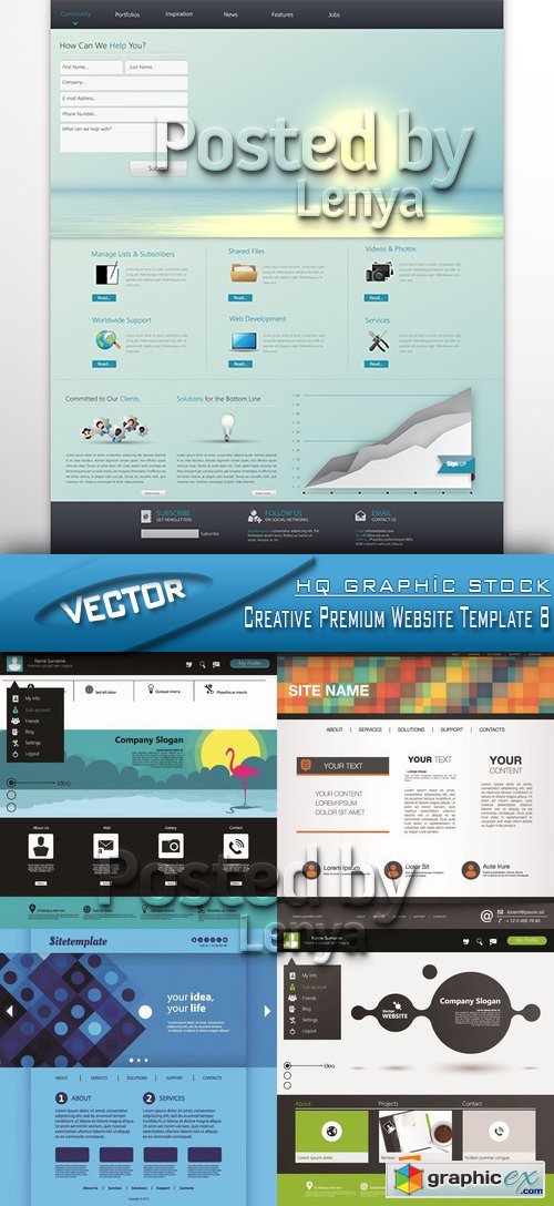 Stock Vector - Creative Premium Website Template 8