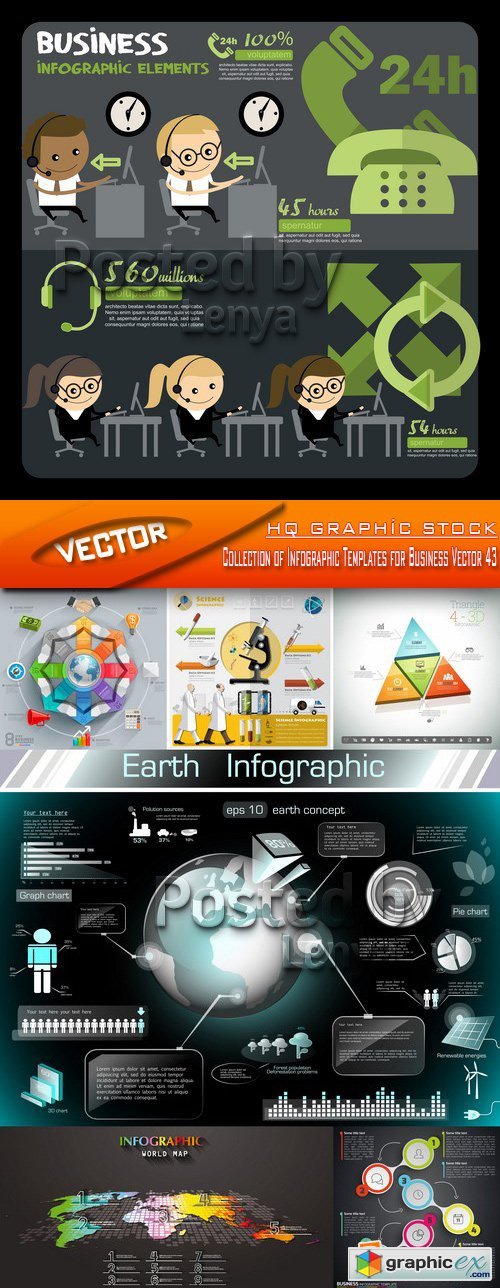 Stock Vector - Collection of Infographic Templates for Business Vector 43