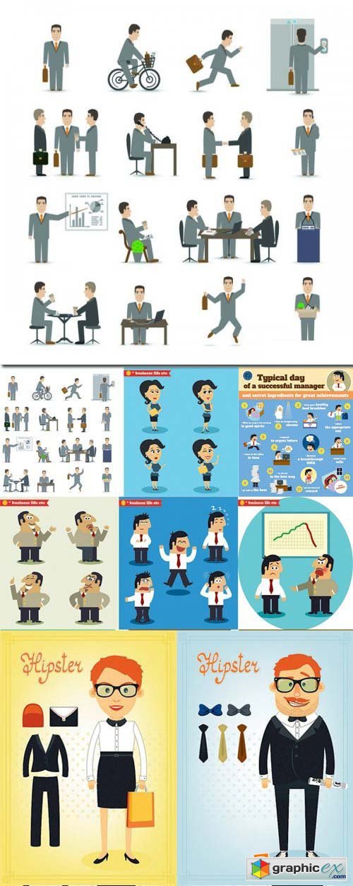 Stock Vectors - Business life, 25xEPS