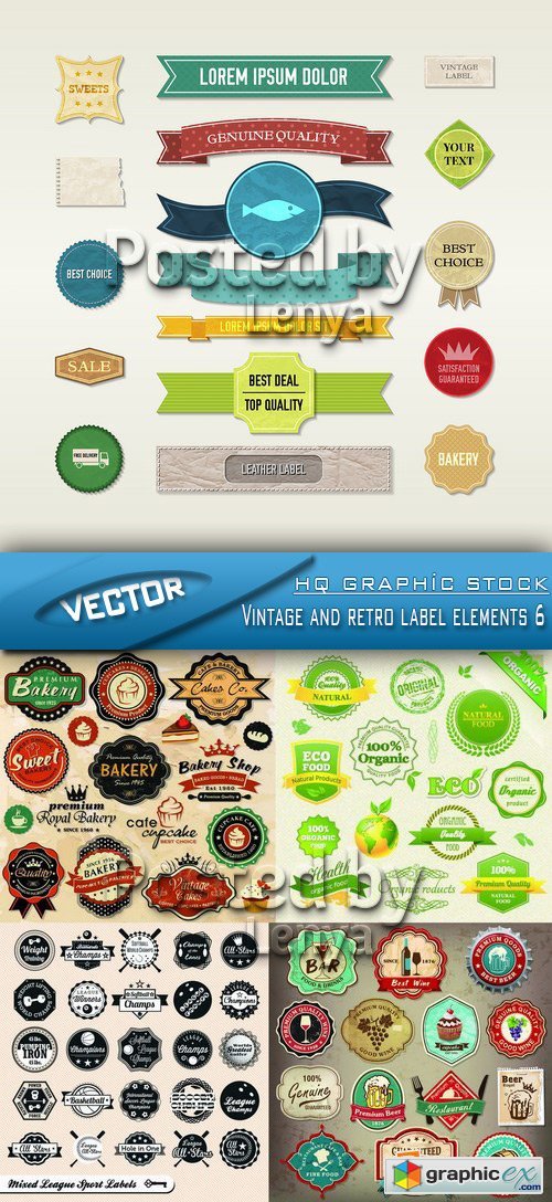 Stock Vector - Vintage and retro label elements 6