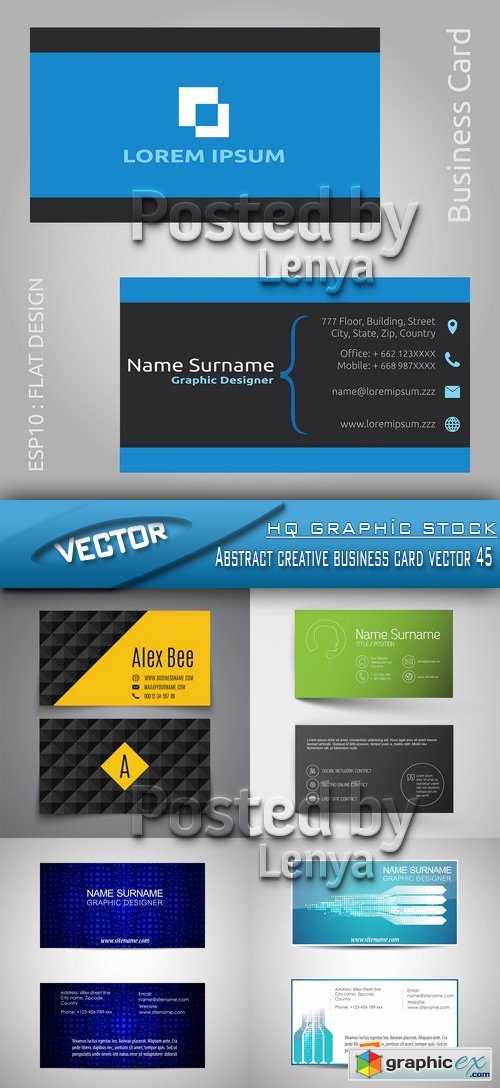 Stock Vector - Abstract creative business card vector 45