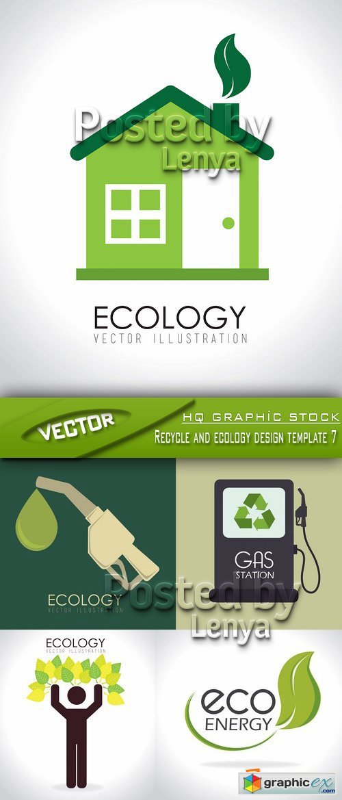 Stock Vector - Recycle and ecology design template 7