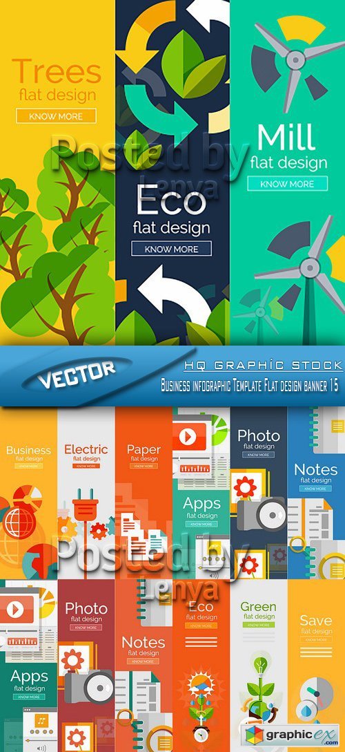 Stock Vector - Business infographic Template Flat design banner 15