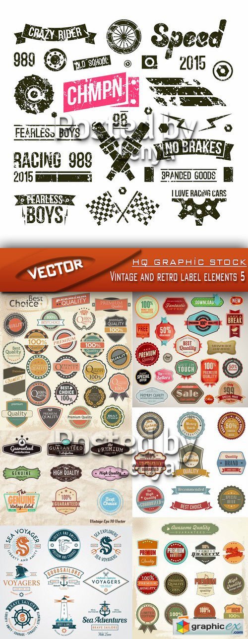 Stock Vector - Vintage and retro label elements 5