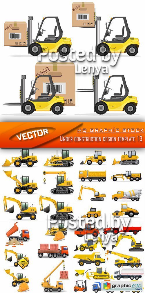 Stock Vector - Under construction design template 13