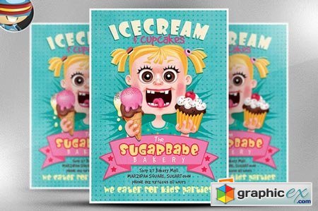 Ice Cream Cup Cakes Flyer Template 69400