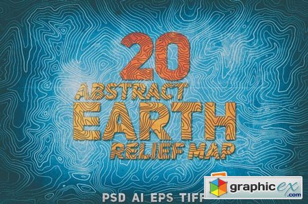 20 Abstract Earth Relief Maps 95462