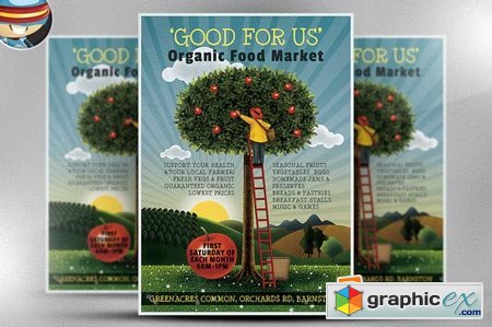 Organic Food Market Flyer Template 68330