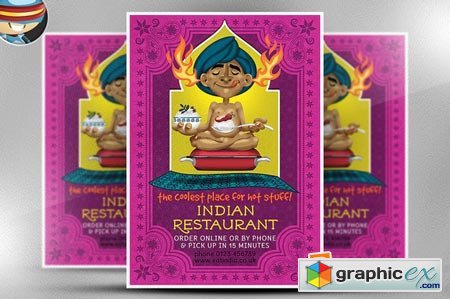 Indian Restaurant Flyer Template 68327