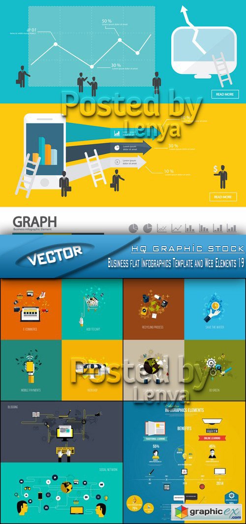 Stock Vector - Business flat Infographics Template and Web Elements 19
