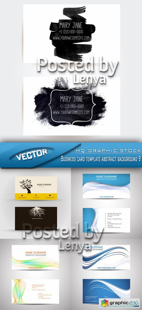 Stock Vector - Business card template abstract background 9