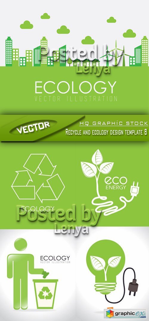 Stock Vector - Recycle and ecology design template 8