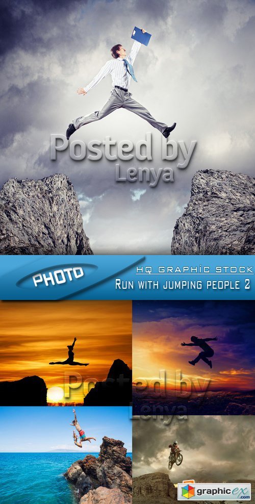 Stock Photo - Run with jumping people 2