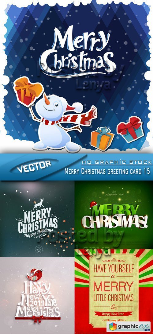 Stock Vector - Merry Christmas greeting card 15