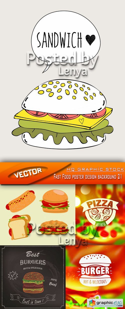 Stock Vector - Fast Food poster design backround 21