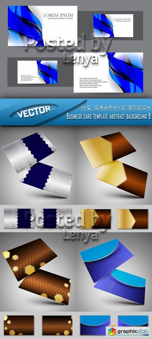 Stock Vector - Business card template abstract background 8