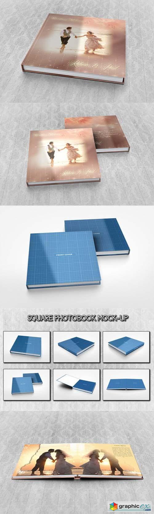Square Photobook Mock-up 37516