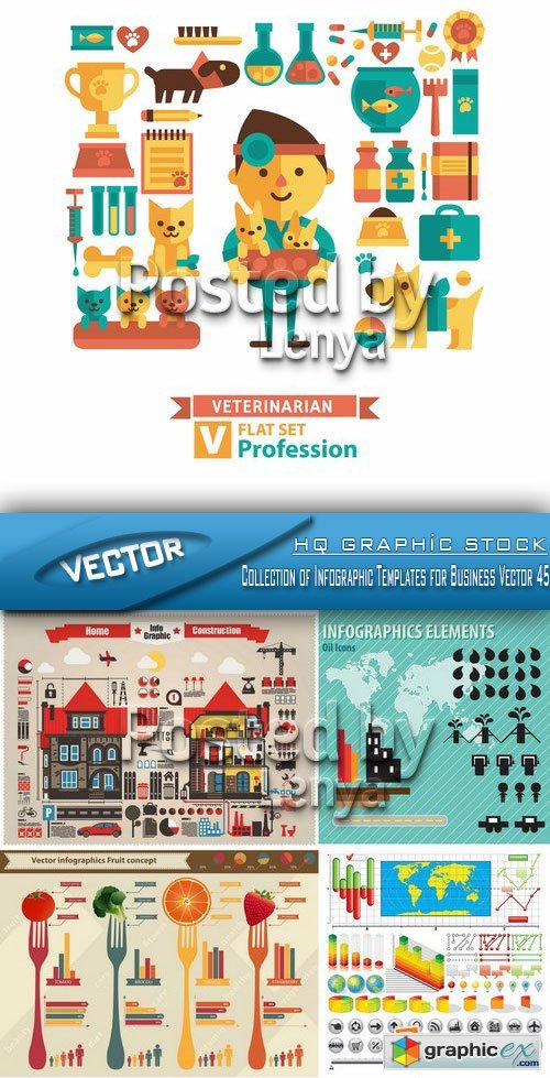 Stock Vector - Collection of Infographic Templates for Business Vector 45